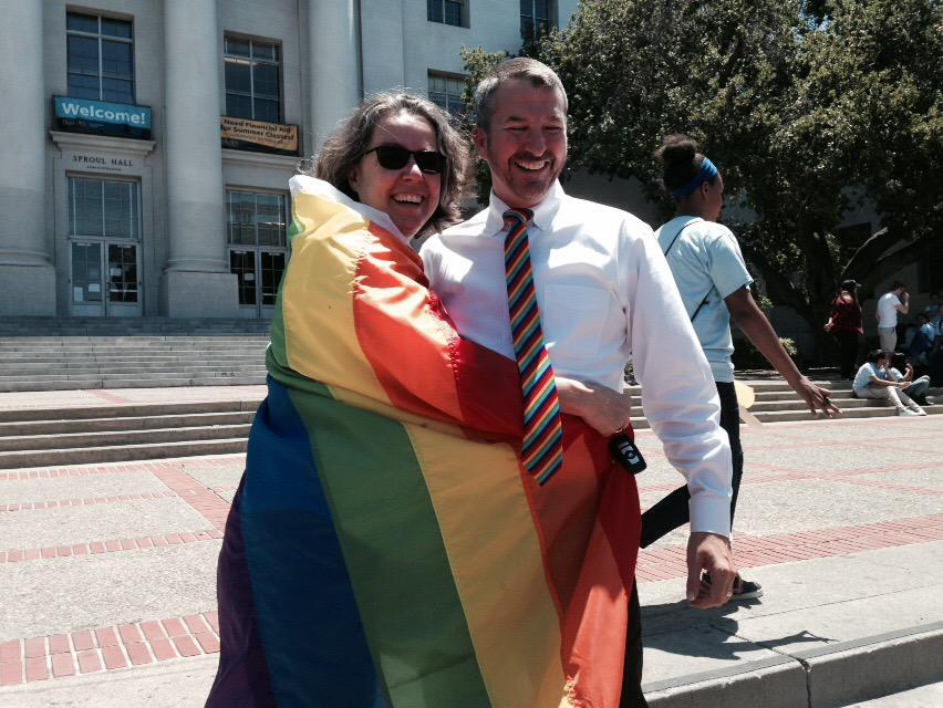 annecbrice's tweet photo. Angela Blackstone and John Scroggs #CalOnMarriageEquality http://t.co/wyQ94i8Esx