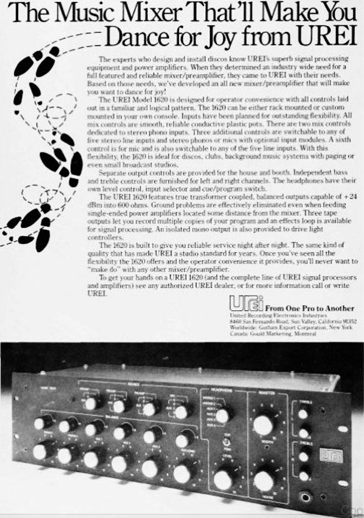 djmarkfarina's tweet photo. UREI advertisement 1982. http://t.co/fZbFEO1tA5