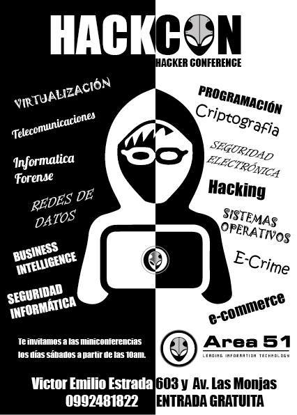 hackconEc's tweet image. No te olvides este Sábado 27 asistir al #HackCon #Area51 a partir de las 10:00 am :)