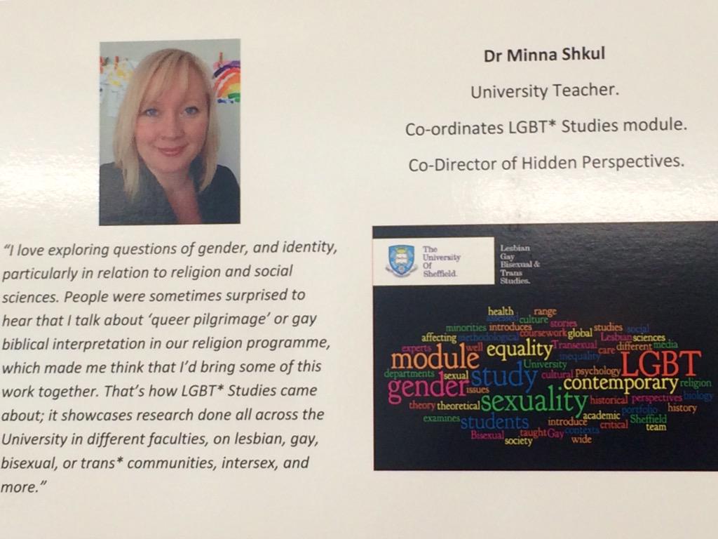 UniShefSCIBS's tweet photo. Our @HPerspectives project is exhibiting in @SheffieldSU Gallery to celebrate LGBT Week @sheffielduni http://t.co/rXhKTRbgJI