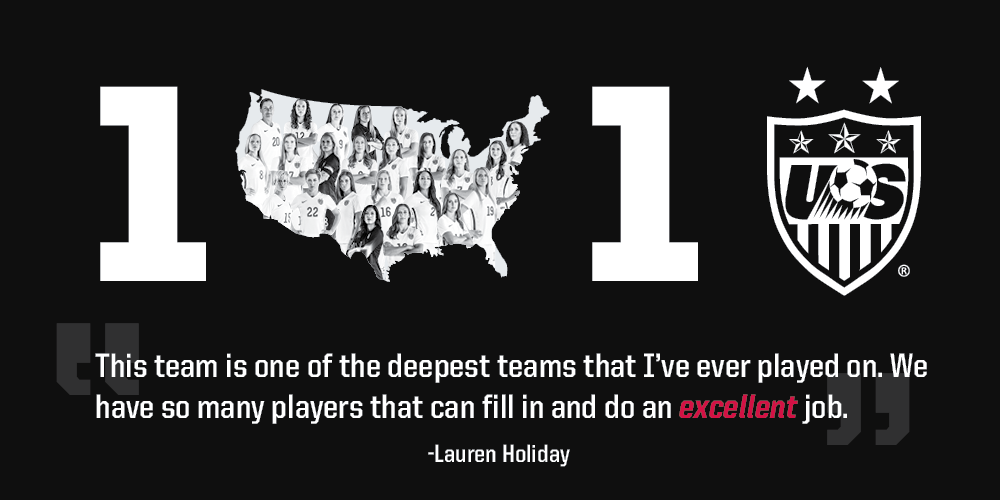USWNT's tweet photo. This team is united as ONE! #USWNT23 #ComeTogether #OneNationOneTeam http://t.co/7NR5vRIff6