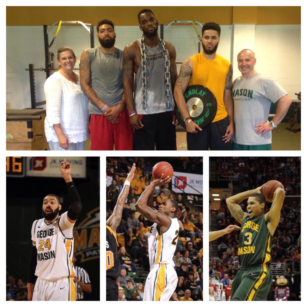 MasonMBB's tweet photo. #FlashbackFriday...Welcome back Ryan Pearson, Mike Mo and Isaiah Tate! It's great to see former players! #WeAreMason http://t.co/eEfTxDX1Fk