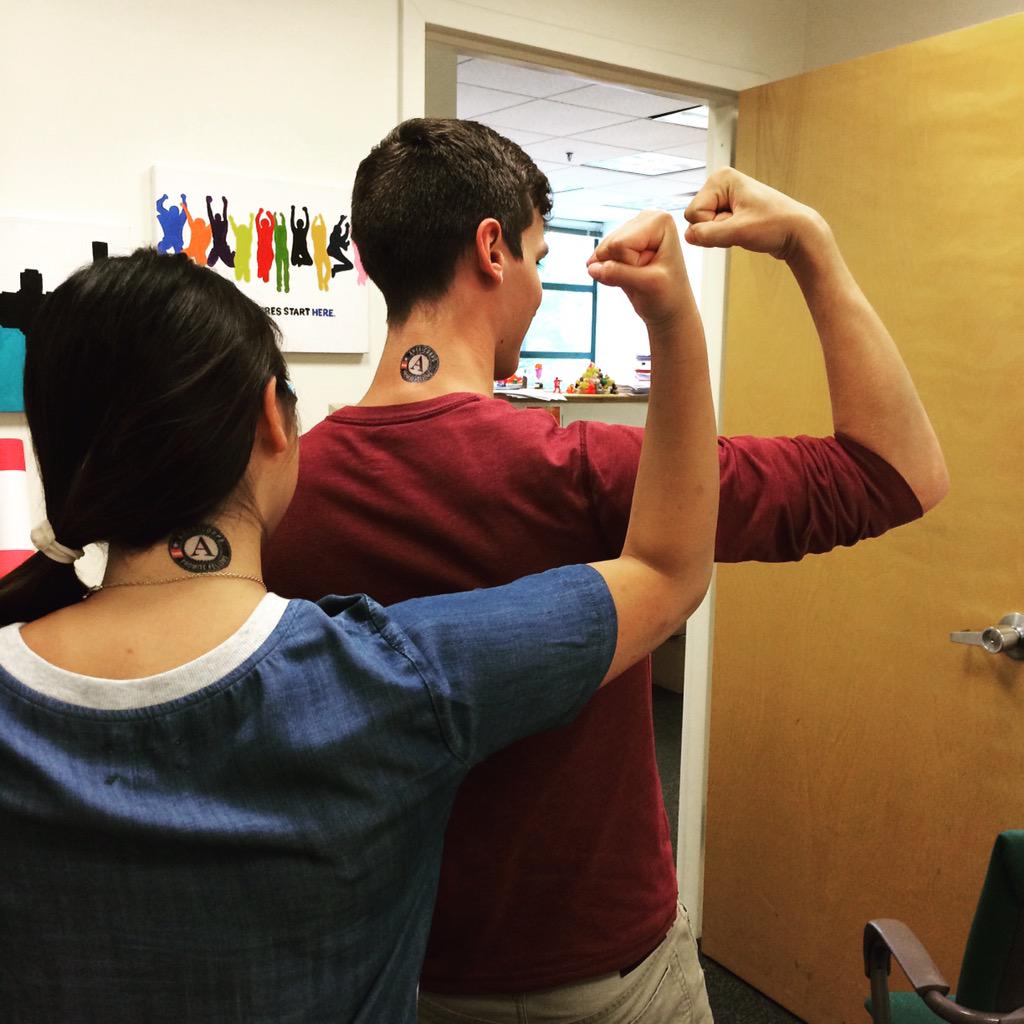 NU_SLearning's tweet photo. S-L team members show off their #PromiseFellow biceps to celebrate #PromiseFellowWeek #strongfie @masspromise http://t.co/ixc0GyCCo6