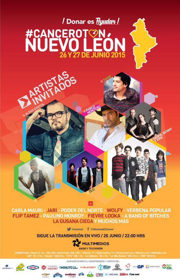 multimediostv's tweet photo. ¡Ya es HOY!
#Canceroton2015 

A partir de las 10PM, abriendo con @somosCD9 @SashaBennyErik http://t.co/Ghiw5SD9TX