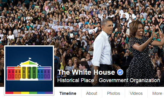 sheikhimaan's tweet photo. The @WhiteHouse's display picture on Facebook though! 💗 🌈 http://t.co/gzulwRoSZZ