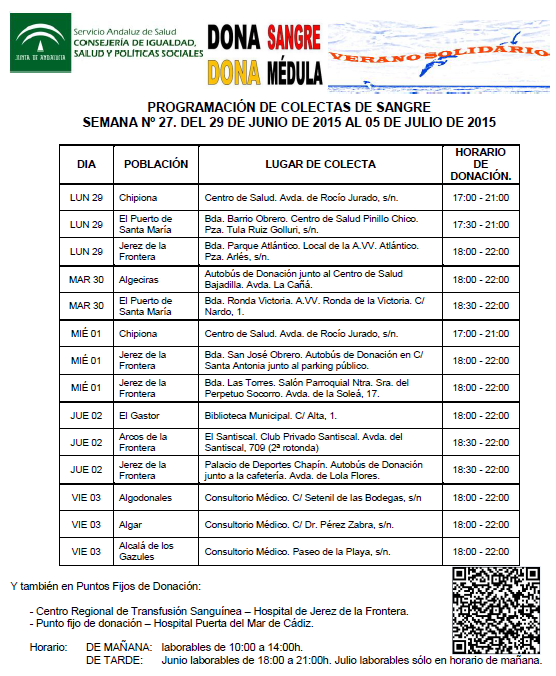 Donde #DONAR próxima semana:
<a href="/Jerez_News/">Jerez de la Frontera</a> <a href="/vivacadiz/">Viva Cádiz</a> <a href="/EspacioEd/">VIVA el puerto - ed!</a> <a href="/SanlucarALdia/">Sanlúcar al día</a> <a href="/laisladelsur/">isladesanfernando</a> <a href="/8chiclana/">8 Chiclana</a> <a href="/PuertoRealHoy/">PuertoRealHoy</a>