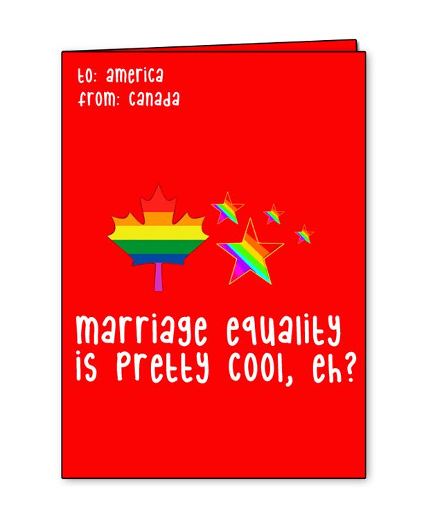 BuzzFeedCanada's tweet photo. We Made Marriage Equality Cards To America, From Canada <3 http://t.co/8FWFTcrz5e http://t.co/wN0HSYlpGc