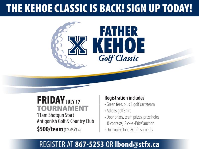 StFXAthletics's tweet photo. Don't forget to get your registrations in for our 2015 Father Kehoe Golf Classic! July 17th at @AgccGolf http://t.co/K9DdXgFih2