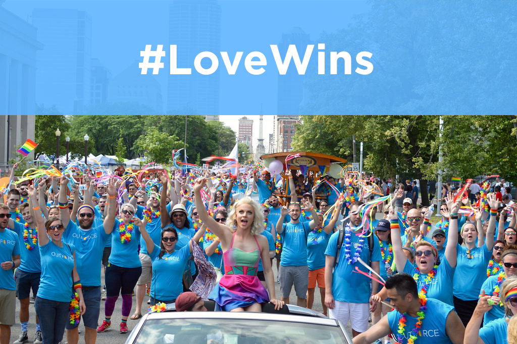 salesforce's tweet image. What a beautiful day for equality. #LoveWins