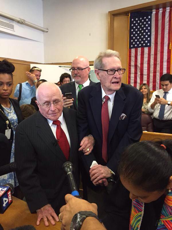 DCHomos's tweet photo. First gay couple to be married in Dallas. George Harris, 82, and Jack Evans, 85. 

Together for 54 years.
#LoveWins http://t.co/ezrb14s1Db