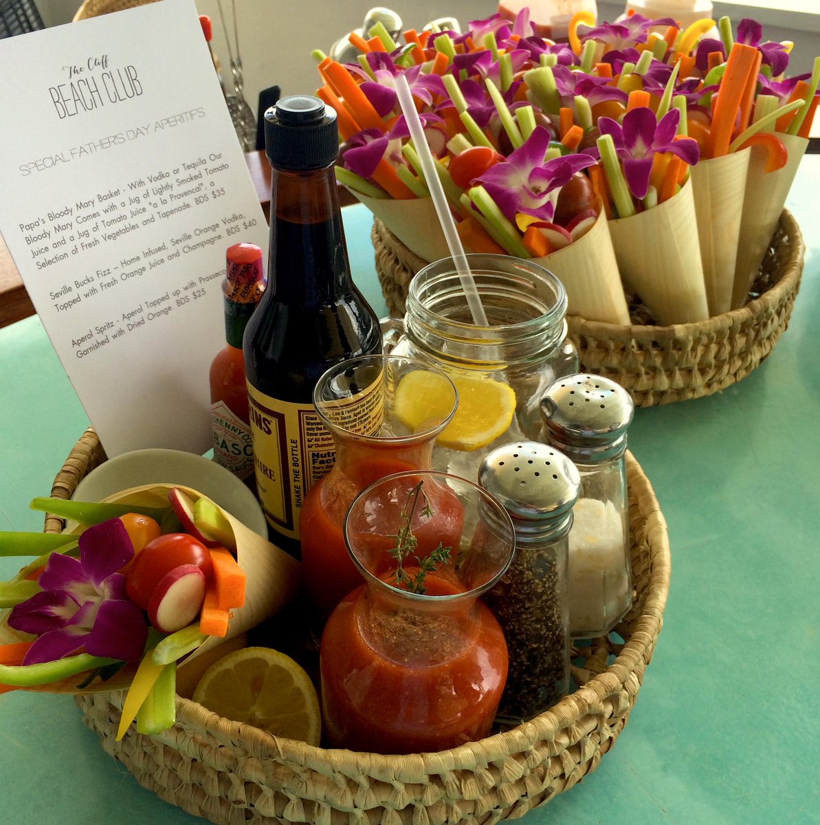 CliffBeachClub's tweet photo. Papa Jules' Father's Day Bloody Mary Basket. Definitely making this a Sunday Lunch regular! #TheCliffBeachClub http://t.co/cXE6RX1fl2
