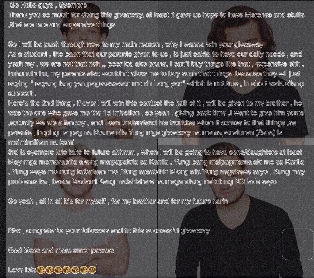 riplarryheslwt's tweet photo. : @1DBulacanST hi
I wanna win #1DBSTRoadTo2k giveaway!βΊβΊπππππ
(Saved accs are allowed. Please RT! π) http://t.co/9yHLFw3lRQ