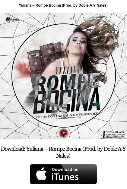 Lo Nuevo De <a href="/OfficialYuliana/">YULIANA</a> !!

"Rompe Bocina" (Prod. By Doble A Y Nales)

itunes.apple.com/us/album/id100…