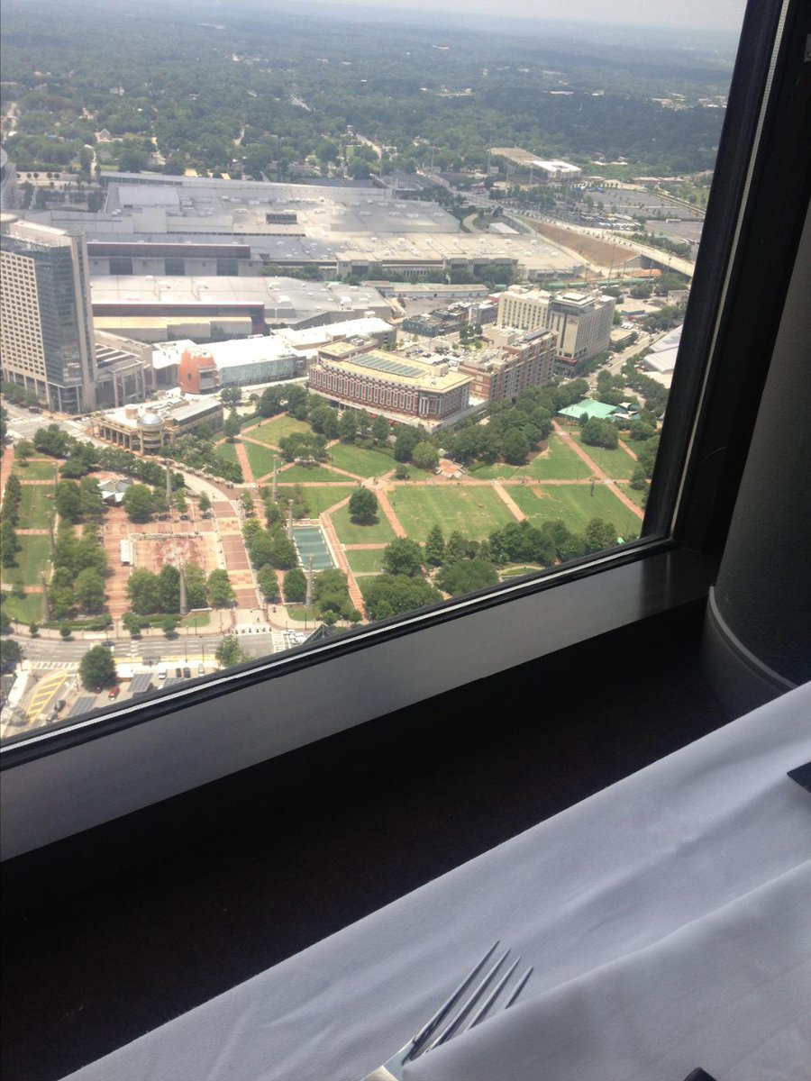 MorrisseyForSen's tweet photo. Eating lunch on the 72nd floor of the Westin overlooking "Hotlanta"! http://t.co/ZWv3hvWcwE