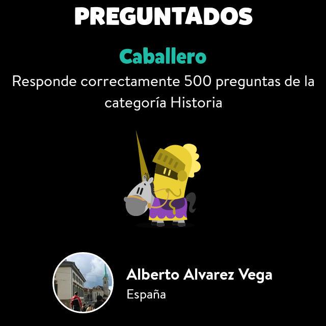 alberto77av's tweet photo. He conseguido el logro Caballero en Preguntados - http://t.co/301ym5AwhE http://t.co/13GImisWko