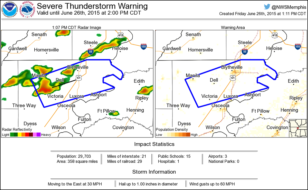 NWSSevereTstorm's tweet image. Severe Thunderstorm Warning including Blytheville AR, Gosnell AR, Manila AR until 2:00 PM CDT