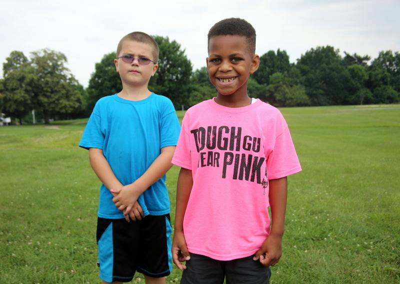 HampdenFamily's tweet photo. Tough guys wear pink to the park! http://t.co/Rh2EdVh0QG