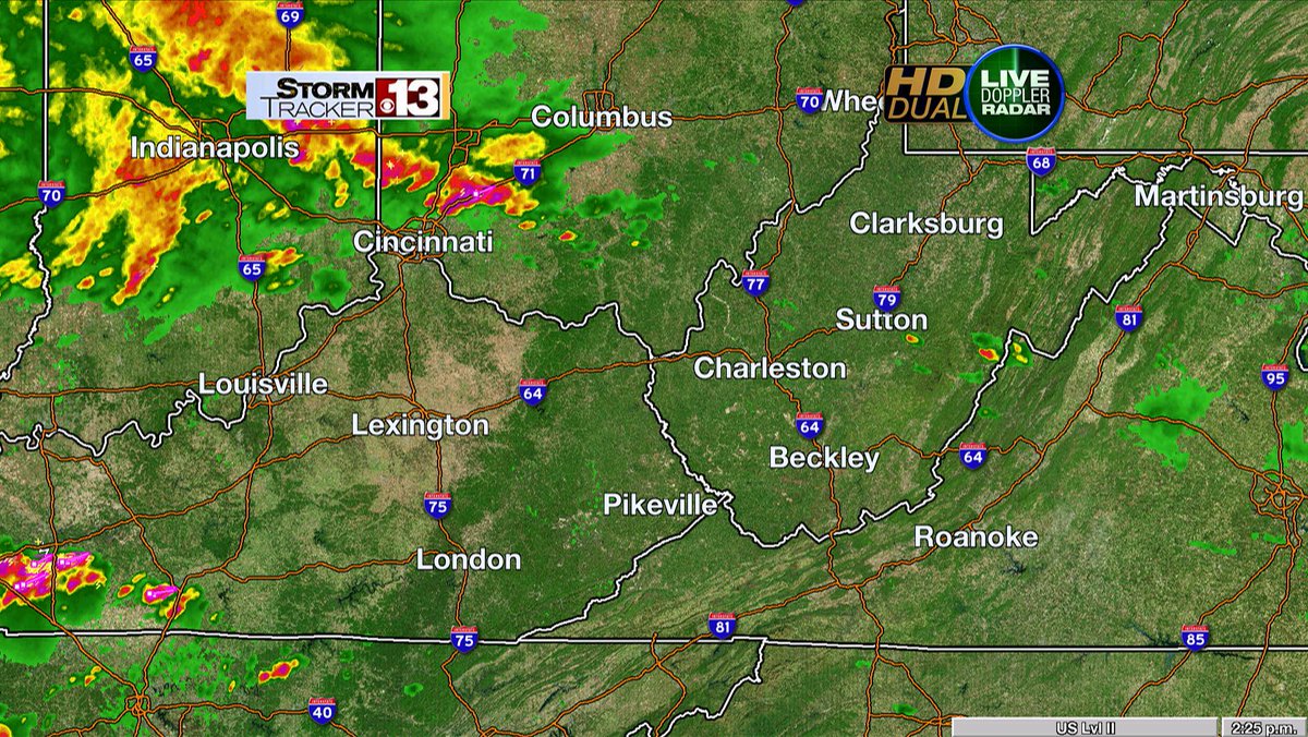 SpencerWeather's tweet image. Radar at 2:25pm and HRRR model guidance for strong to severe storms tonight