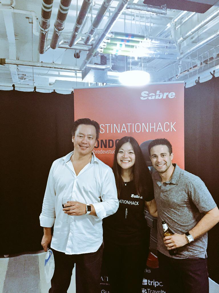 KevinLCarrillo's tweet image. #TeamSabre kicking off #DestinationHack London! | #MindTheHack cc @redfanclub @Everstin @Stephanie_Y_Lee