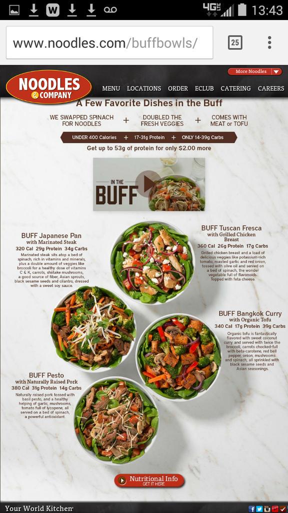 Noodles And Company Nutrition Runners High Nutrition