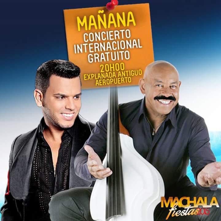 machalaec's tweet photo. Si vas a estar el #findesemana en #Machala no te olvides de mañana asistir al concierto gratuito con @titoelbambino http://t.co/SzrN7kbVjQ