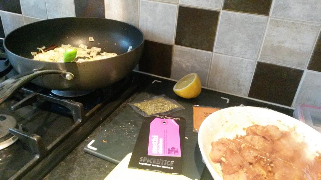 Steffidoll's tweet photo. @spicentice just making your methi chicken can't wait to try it! http://t.co/T3KQd4K6n3