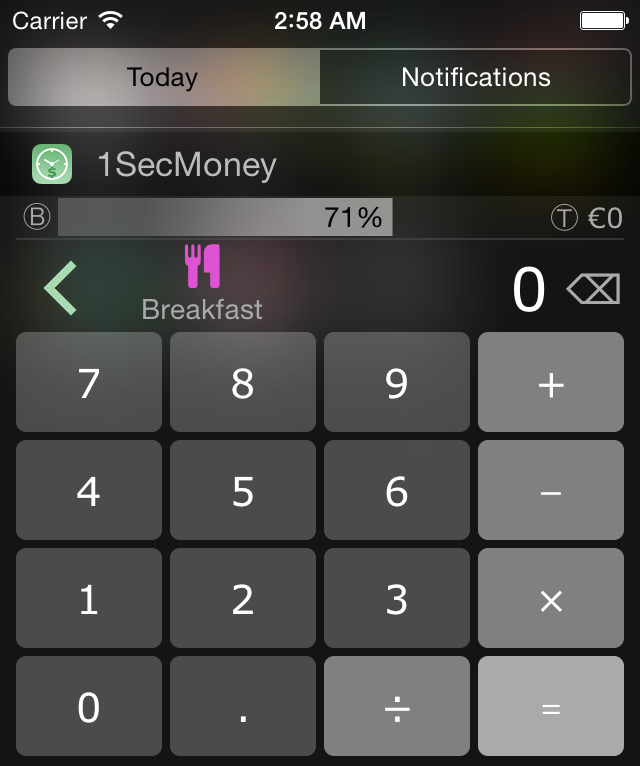 1SecMoney's tweet photo. Long click "add" button to enter the calculator mode. #1SecMoneyTips http://t.co/ISp9pyax4S