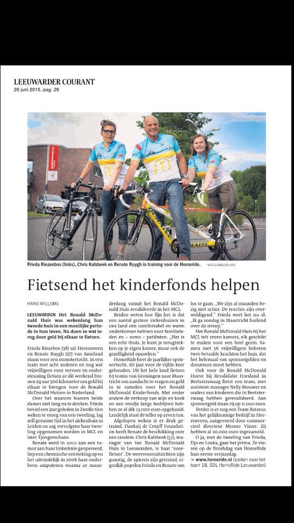 HomeRide058's tweet photo. Mooi artikel in de @lc_nl over @HomeRide Tot morgen! http://t.co/ZxikteaveZ