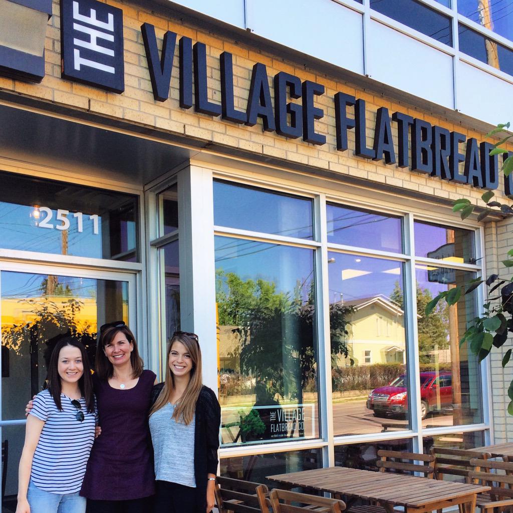 Delicious lunch full of laughs with @ahelenjohnson and @createvalueinc at <a href="/myvillageyyc/">Village Flatbread Co</a>! #YYC