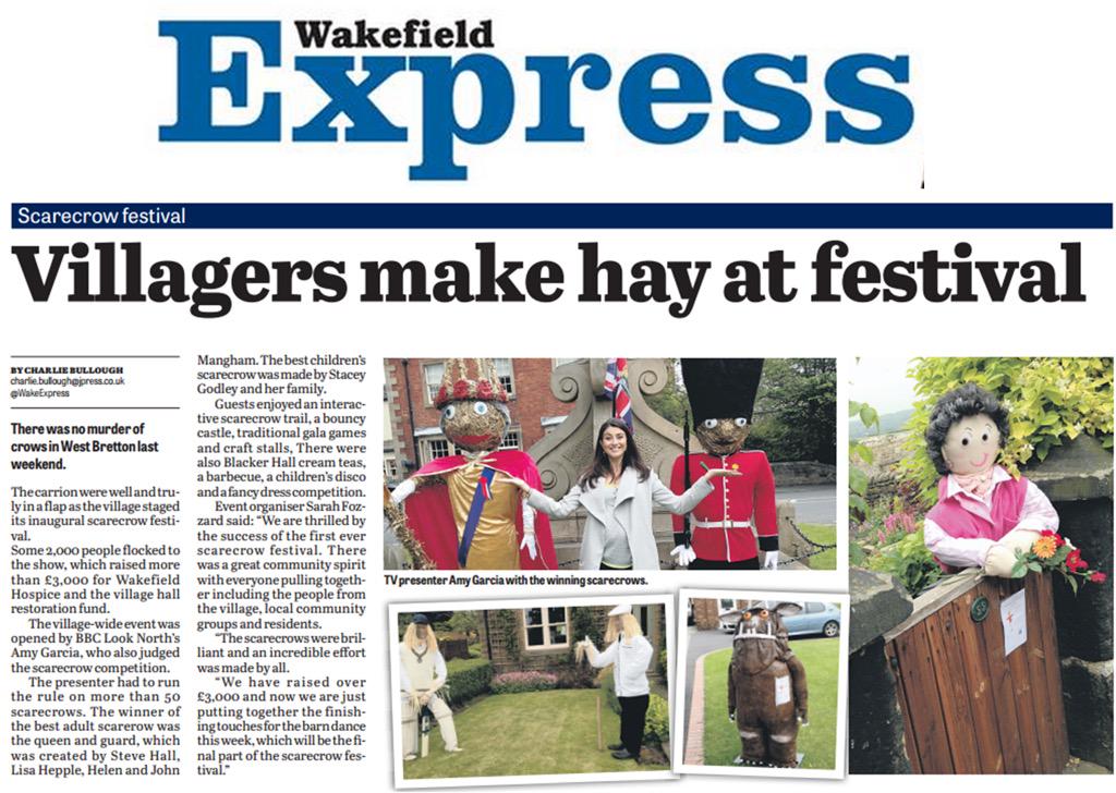 Lovely coverage in today's <a href="/WakeExpress/">Wakefield Express</a> of our first Scarcerow Festival! <a href="/AmyGarciauk/">Amy Garcia</a>