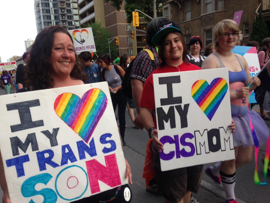 CityCristinaH's tweet photo. #PrideTO 's #transparade is a true family event.  @CityNews #LoveWins http://t.co/0KivJ00kyf