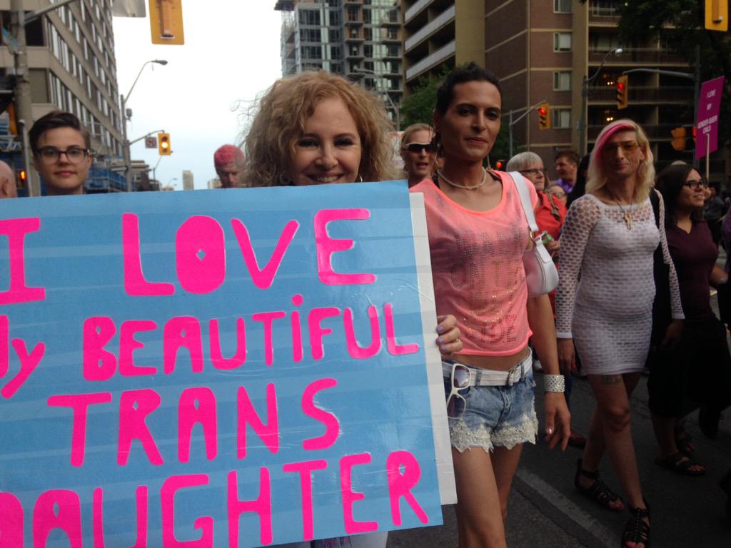 CityCristinaH's tweet photo. #PrideTO 's #transparade is a true family event.  @CityNews #LoveWins http://t.co/0KivJ00kyf