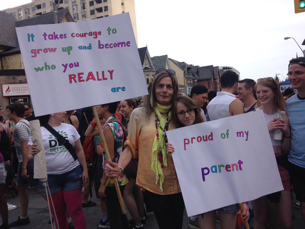 CityCristinaH's tweet photo. #PrideTO 's #transparade is a true family event.  @CityNews #LoveWins http://t.co/0KivJ00kyf