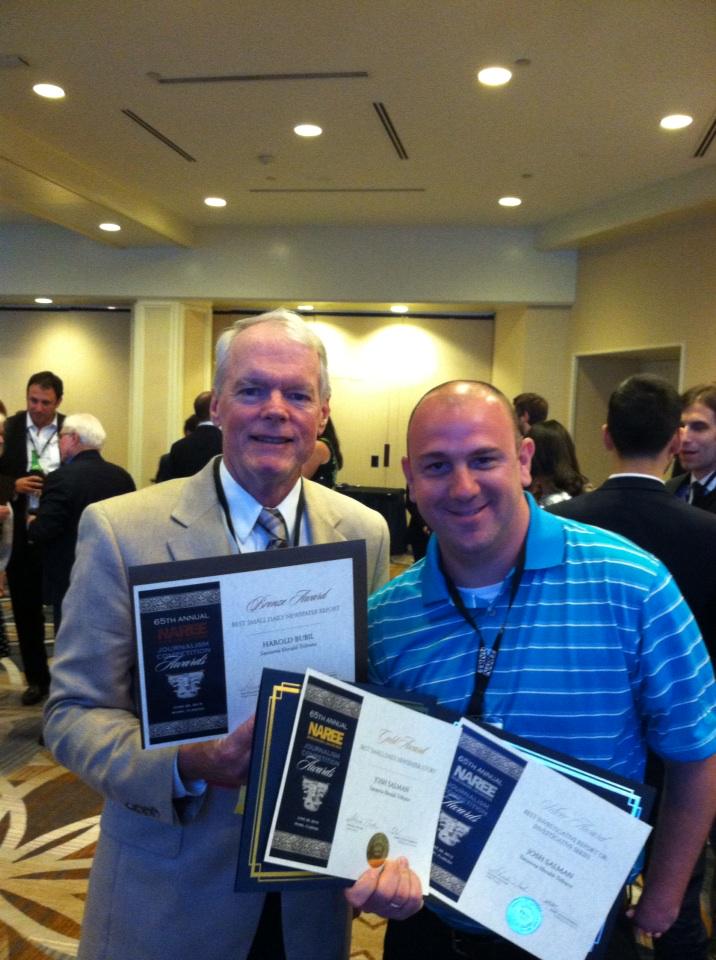 haroldbubil's tweet photo. @HeraldTribune RE journalism award winners at #naree15. Harold Bubil and Josh Salman. http://t.co/4Or9dzwELx