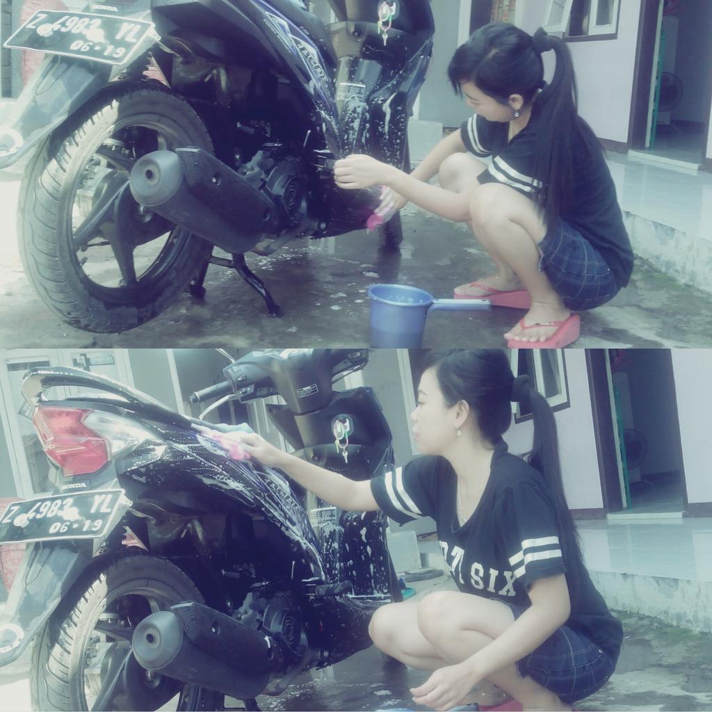 FujidesSy's tweet photo. Ini wanita setrong dan mandiri, nyeuseuh motor ge sendiri 👍💪 http://t.co/4UxypeucH5