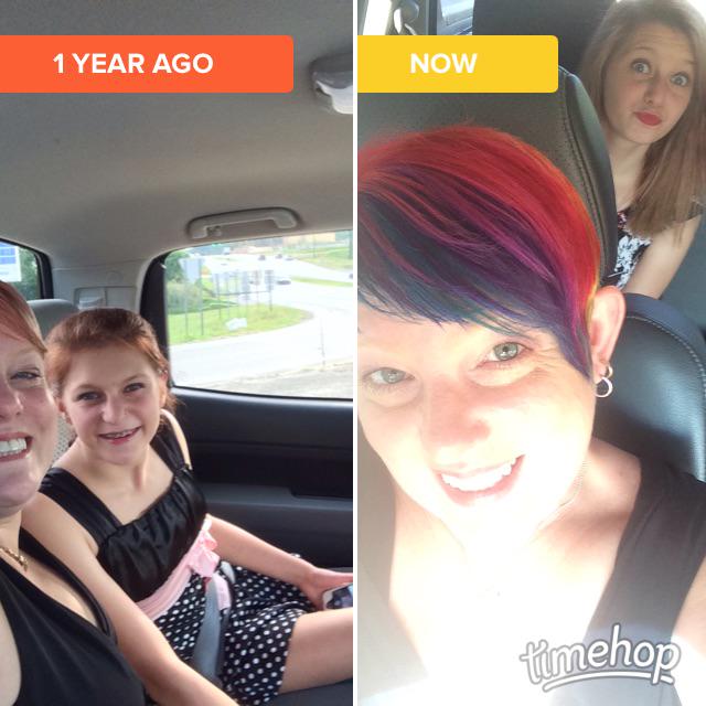 inthisguise's tweet photo. Look what was in my @timehop! Soirée this year and last #carselfies #augpride2015 #arentweadorable http://t.co/W3voXZA31r