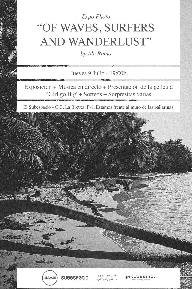 RadicalSurfmgz's tweet photo. [#News]  Si eres amante del surf y la fotografia. Exposición de #AleRomo..fotos que inspiran y película Girl Go Big http://t.co/ti6JwgO6Ig