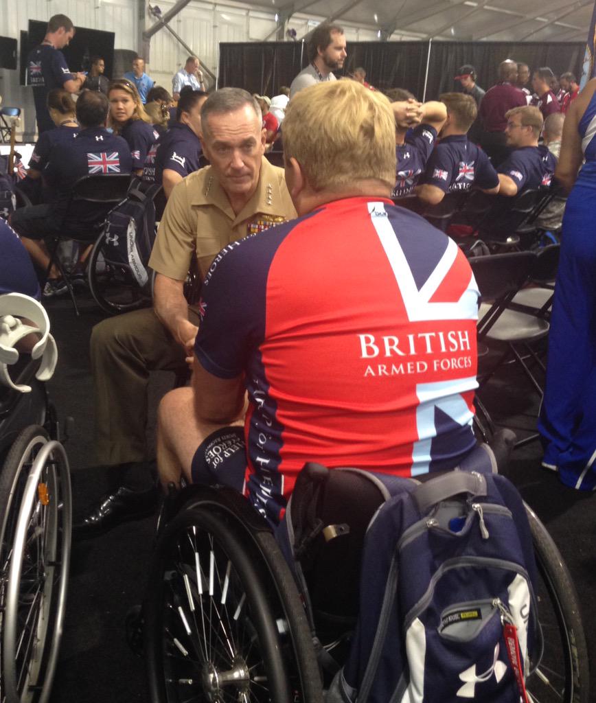 GenDunford's tweet photo. Impressed w/ the indomitable spirit of @warriorgames competitors. @USMC @USArmy @USNavy @usairforce @BritishArmy http://t.co/2S0inr5NRJ