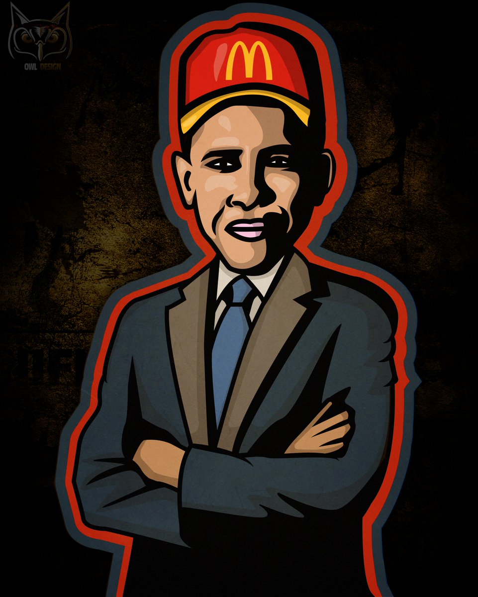 owldesignlab's tweet photo. New McDonald's Obama Illustration! #obama #mcdonalds http://t.co/E9p5D1SQNb