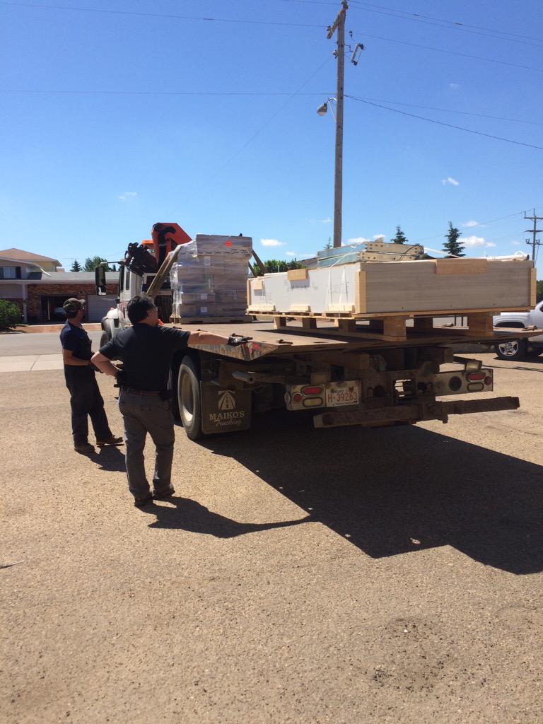 TheRanch1065's tweet photo. Our skeleton's in place and today we brought in the brains! 

#Vegreville
#CountdownToCountry http://t.co/3uyJG8bqsd