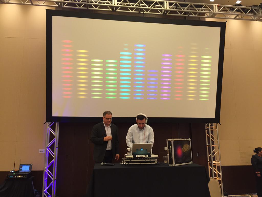 AWS_Gov's tweet photo. Spinning some fresh tracks: DJ @AAROSTOTLE at the AWS Closing Reception #AWSWWPS http://t.co/OjVZ4fQwzH