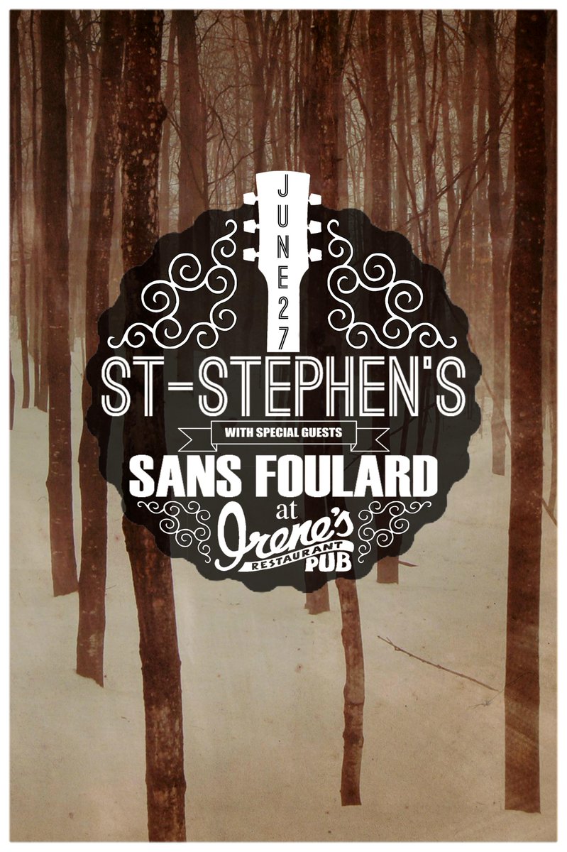 Tomorrow night with <a href="/ststephensband/">St.Stephen's</a> at <a href="/irenespub/">Irene's Pub</a>! Let's boogie! #ottmusic #indiemusic <a href="/therevue/">The Revue</a> @Basement819 <a href="/apt613/">Apartment613</a>