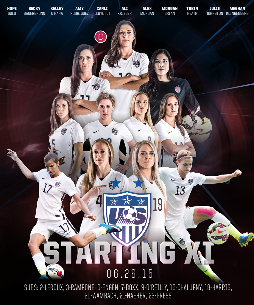 #USWNT Starting XI for tonight! WATCH #USAvCHN at 7:30 p.m. ET on <a href="/FOXTV/">FOX</a> and <a href="/NBCUniverso/">UNIVERSO</a>…#ComeTogether