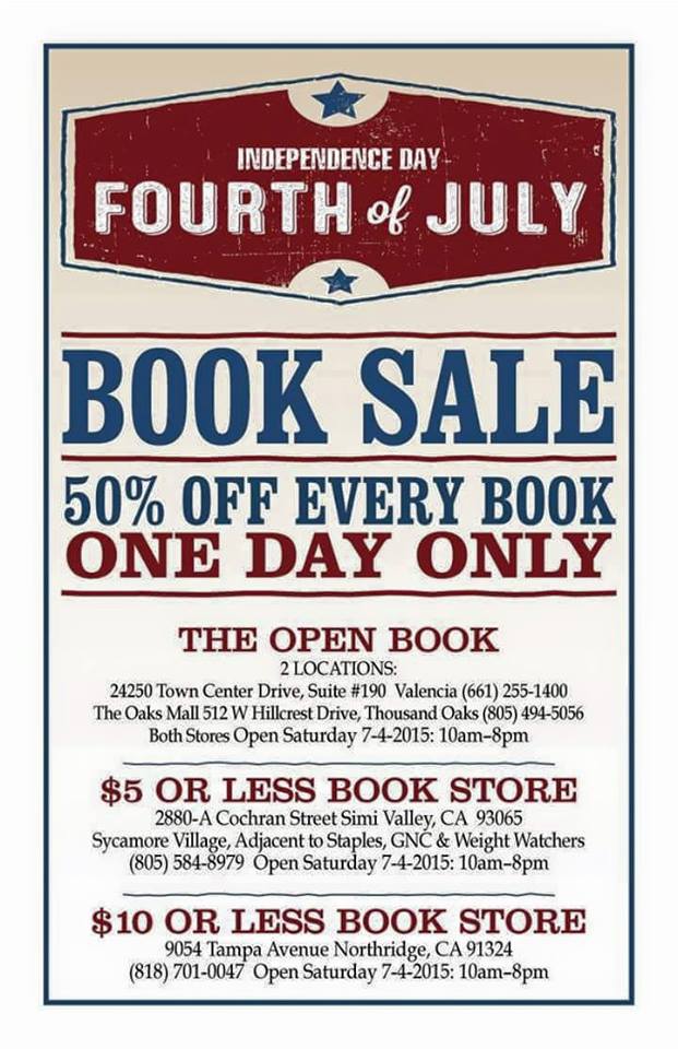 TheOpenBookTO's tweet photo. What will you be doing on the 4th of July? Stop in for our huge sale! You won't want to miss out on it! http://t.co/WxjOWOiLUM