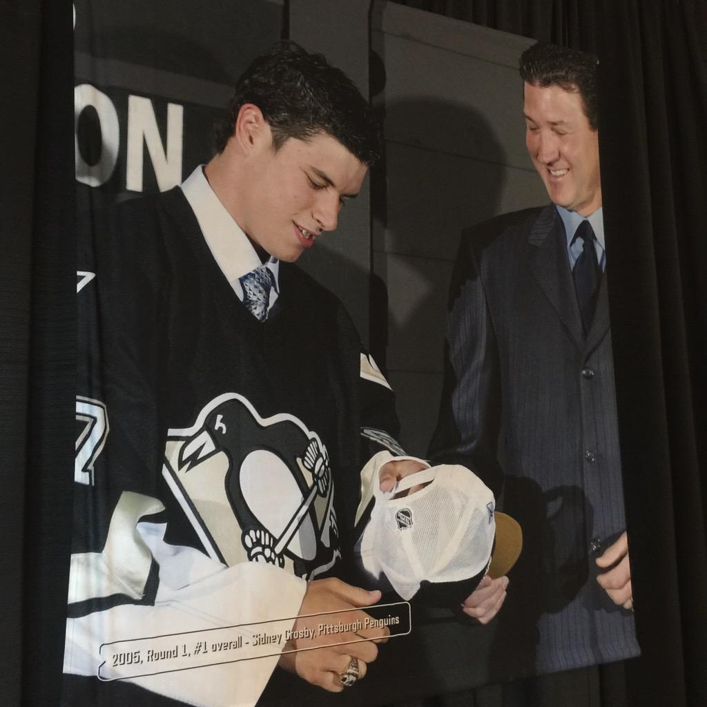 penguins's tweet photo. Honoring #1 draft picks here at the #NHLDraft. Here are two of our favorites. http://t.co/Df0CQ7Caub
