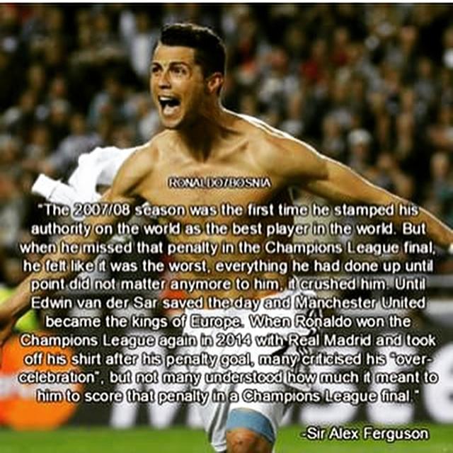 TeamCRonaldo's tweet photo. Sir Alex on Cristiano. #UCLFinal2014. http://t.co/VcBdoQkGQL