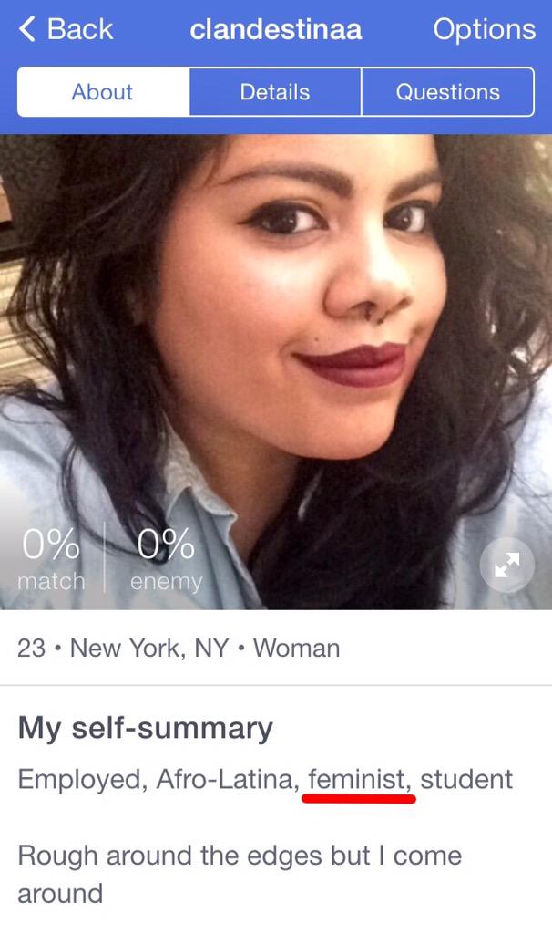 FeministFailure's tweet photo. Feminists don't even try to hide their double standards on their dating profiles. http://t.co/UFXEgSNccI