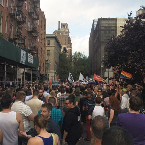 marcjacobs's tweet photo. Scenes from the Pride rally at @StonewallInn1 #LoveIsLove #LoveWins http://t.co/mXWjAt9b2t