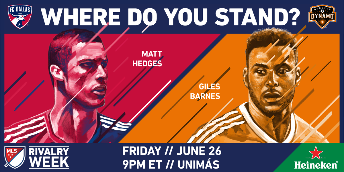 MLSWORKS's tweet photo. The loser of 2night’s @FCDallas v @HoustonDynamo match will help one lucky charity win. #RivalryWeek #DerbyDonates http://t.co/QW9vetCaM0