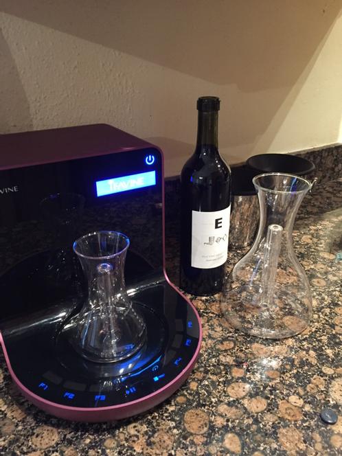 HipsterEnology's tweet photo. Getting a very cool demo of the @iFavine smart hyper decanter with @Cork_dork http://t.co/kYxpD21wq2